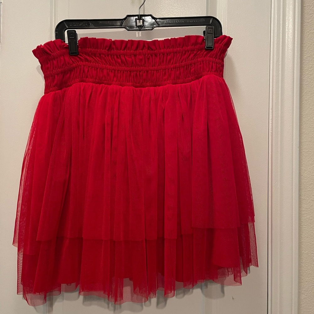 Red tool skirt from anthropology. Size L